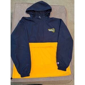 Champion- NAU (Northern Arizona) Blue and Yellow Windbreaker- Medium